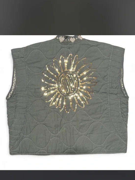 Free People x Sissel Edelbo Quilted Jacket Sequin Sun Boho Kimono Sold Out NWOT - Picture 6 of 6